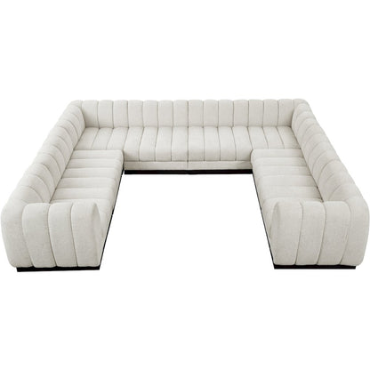 Quinn Cream Chenille Fabric Modular Sectional