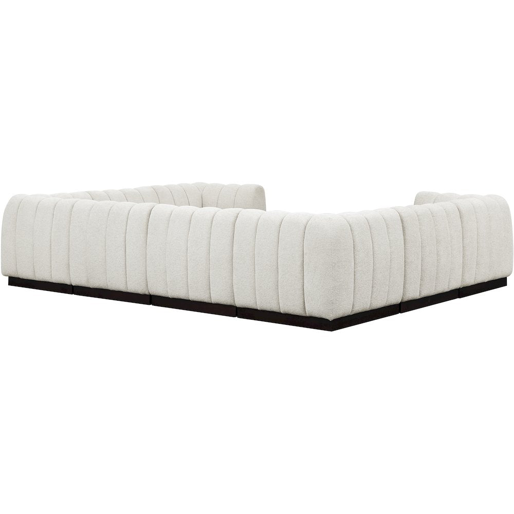 Quinn Cream Chenille Fabric Modular Sectional