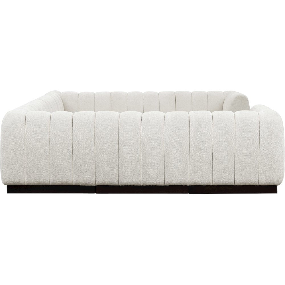 Quinn Cream Chenille Fabric Modular Sectional