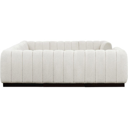 Quinn Cream Chenille Fabric Modular Sectional