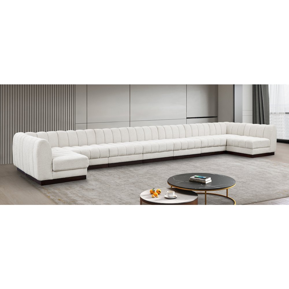 Quinn Cream Chenille Fabric Modular Sectional