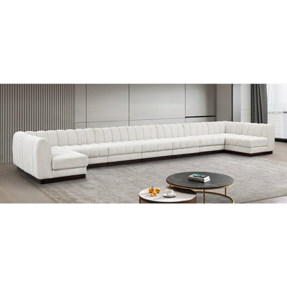 Quinn Cream Chenille Fabric Modular Sectional