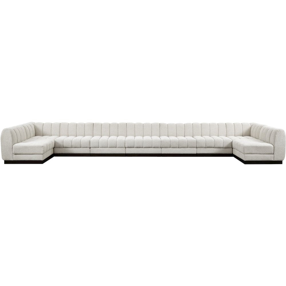 Quinn Cream Chenille Fabric Modular Sectional