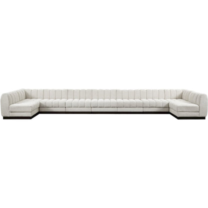 Quinn Cream Chenille Fabric Modular Sectional