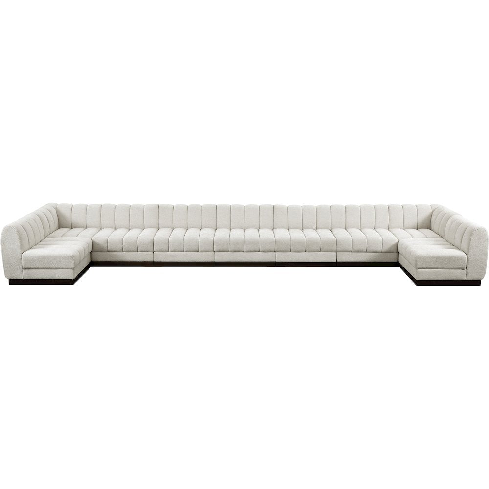 Quinn Cream Chenille Fabric Modular Sectional