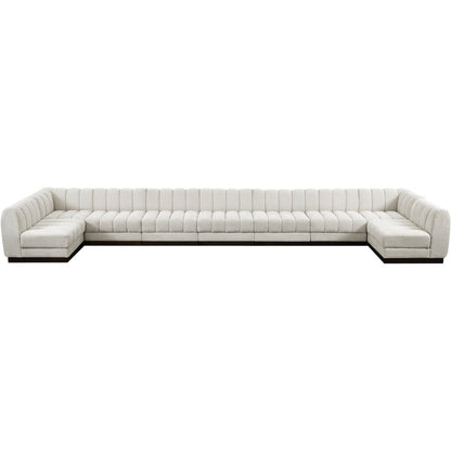 Quinn Cream Chenille Fabric Modular Sectional