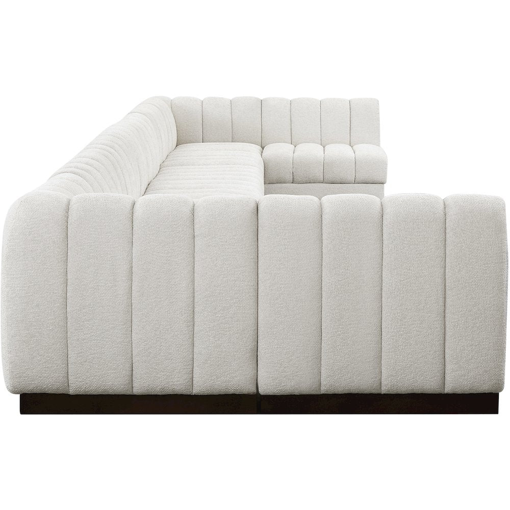 Quinn Cream Chenille Fabric Modular Sectional