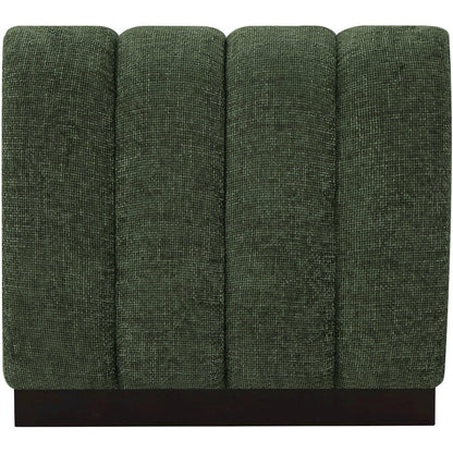 Quinn Green Chenille Fabric Armless Chair