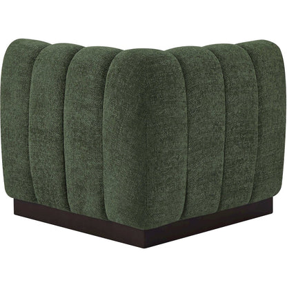 Quinn Green Chenille Fabric Corner Chair