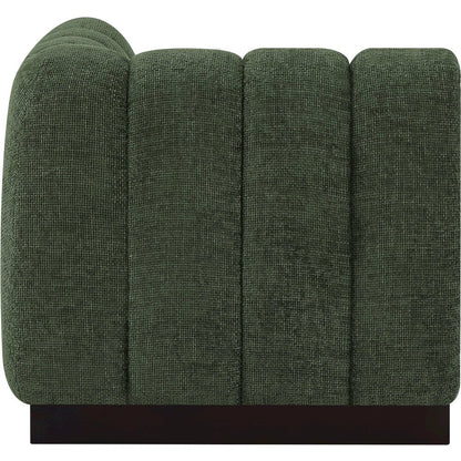Quinn Green Chenille Fabric Corner Chair