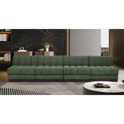 Quinn Green Chenille Fabric Modular Sofa
