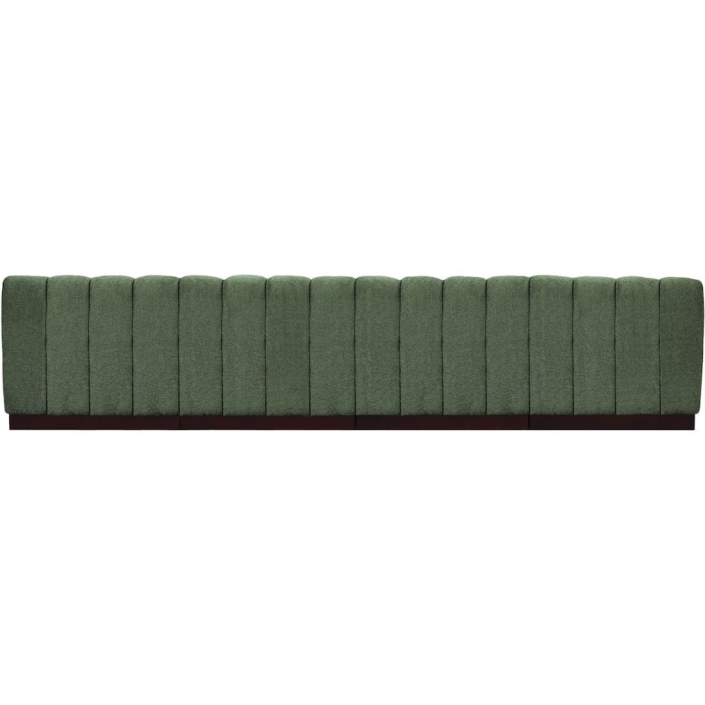 Quinn Green Chenille Fabric Modular Sofa