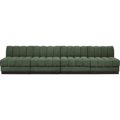 Quinn Green Chenille Fabric Modular Sofa