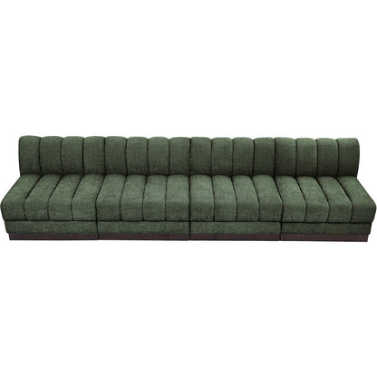 Quinn Green Chenille Fabric Modular Sofa