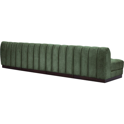 Quinn Green Chenille Fabric Modular Sofa