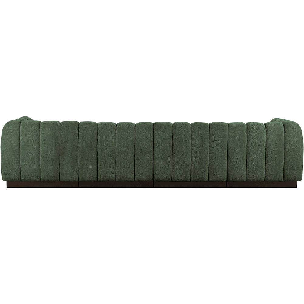 Quinn Green Chenille Fabric Modular Sofa