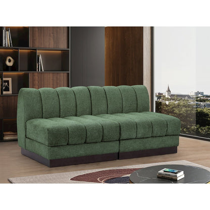 Quinn Green Chenille Fabric Modular Sofa