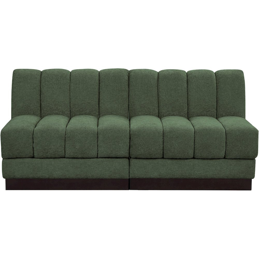 Quinn Green Chenille Fabric Modular Sofa
