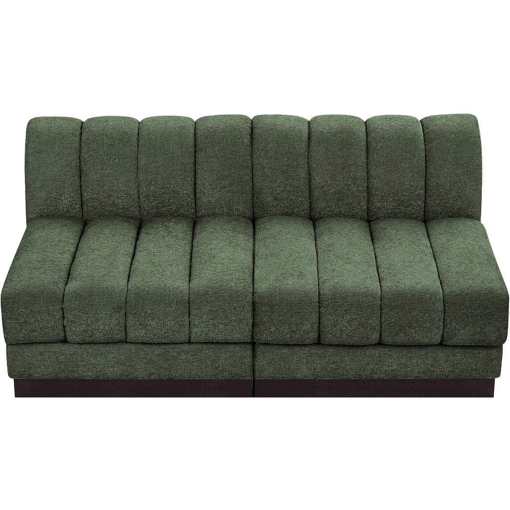 Quinn Green Chenille Fabric Modular Sofa