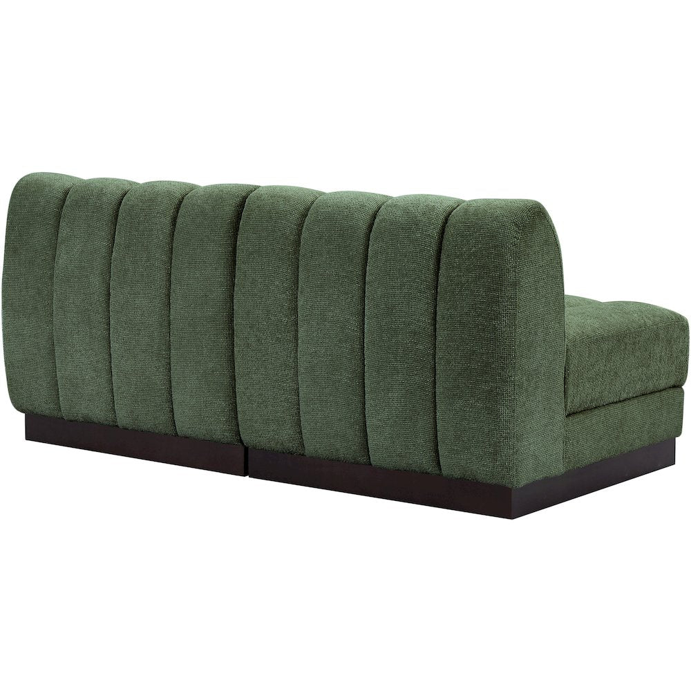 Quinn Green Chenille Fabric Modular Sofa