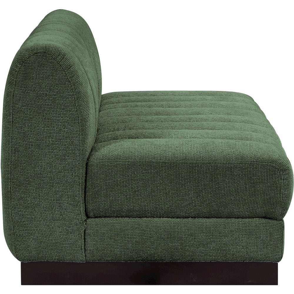 Quinn Green Chenille Fabric Modular Sofa
