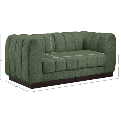 Quinn Green Chenille Fabric Modular Sofa