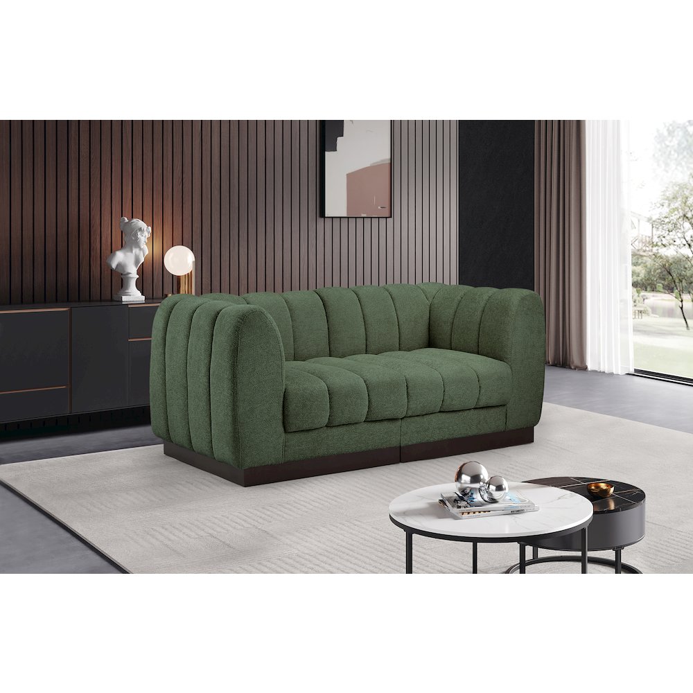Quinn Green Chenille Fabric Modular Sofa