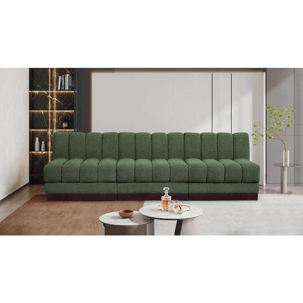 Quinn Green Chenille Fabric Modular Sofa
