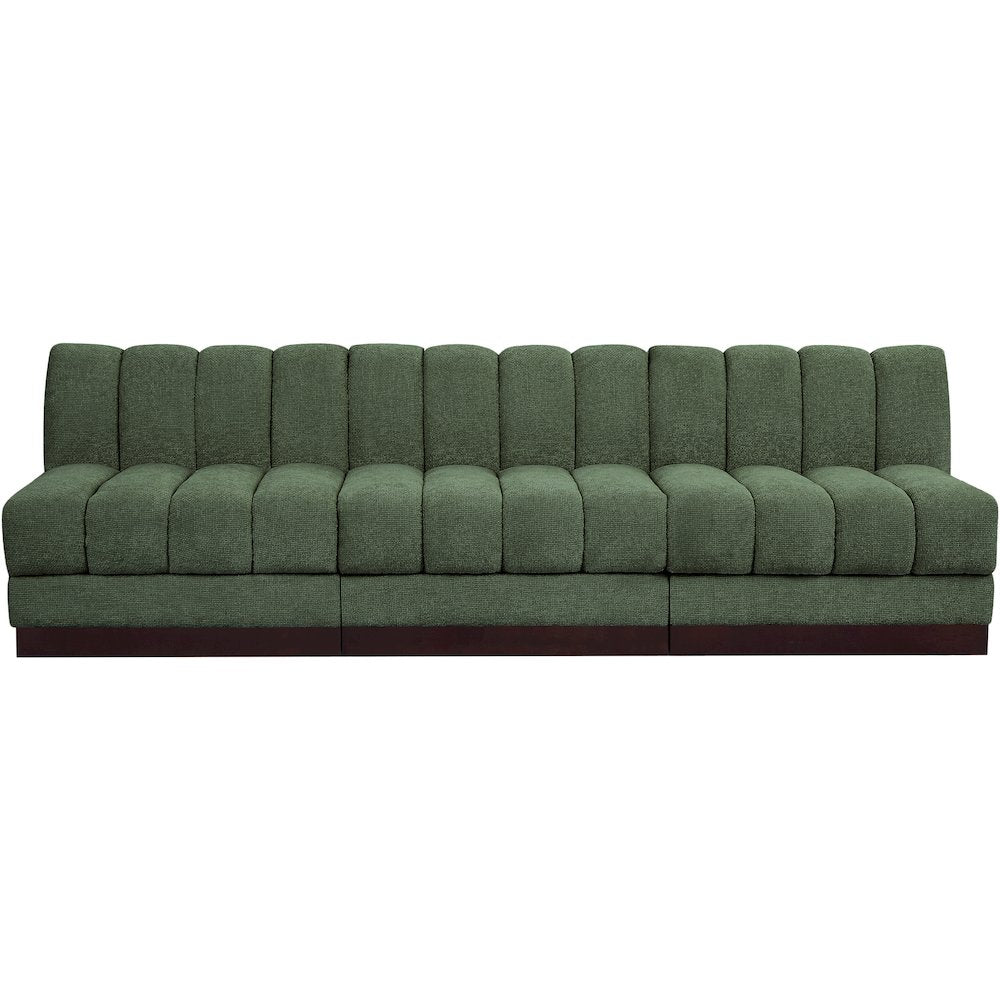 Quinn Green Chenille Fabric Modular Sofa