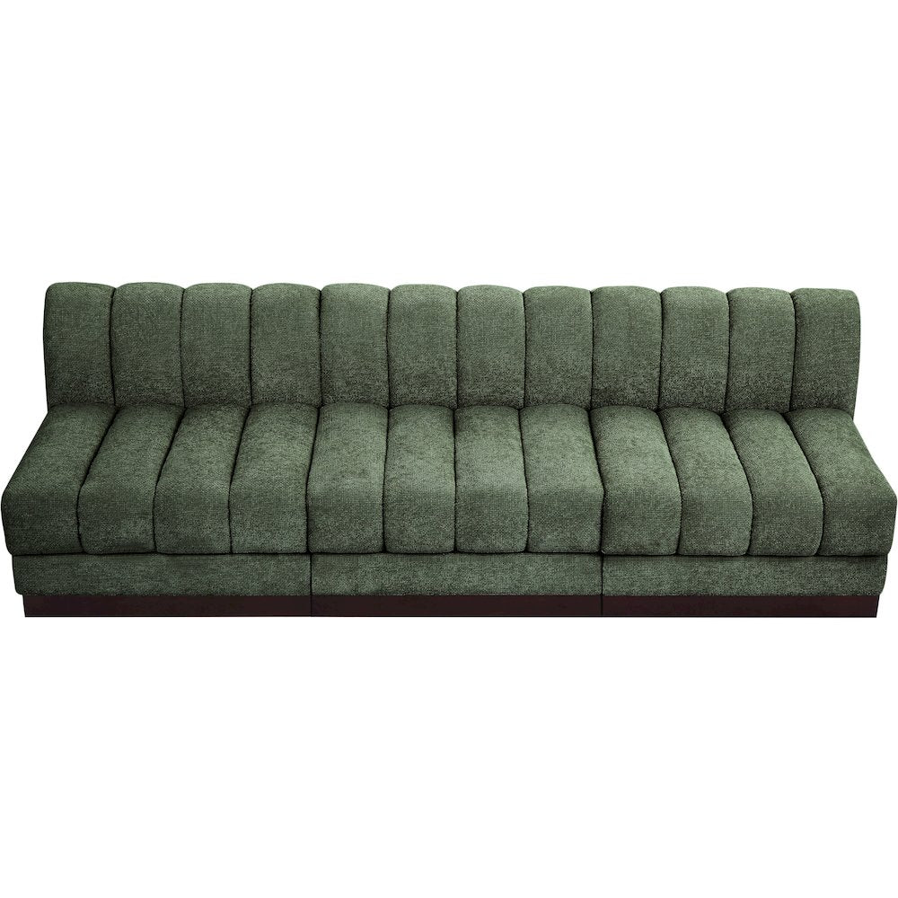 Quinn Green Chenille Fabric Modular Sofa