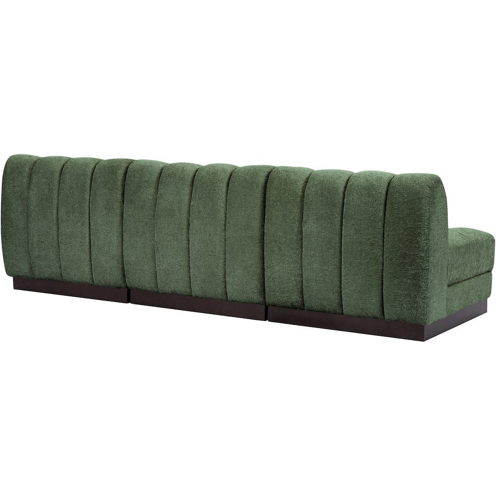 Quinn Green Chenille Fabric Modular Sofa