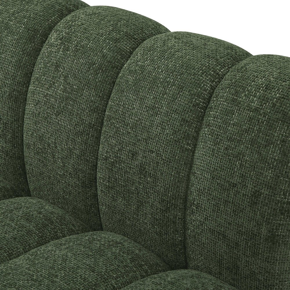 Quinn Green Chenille Fabric Modular Sofa