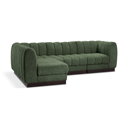 Quinn Green Chenille Fabric Modular Sectional