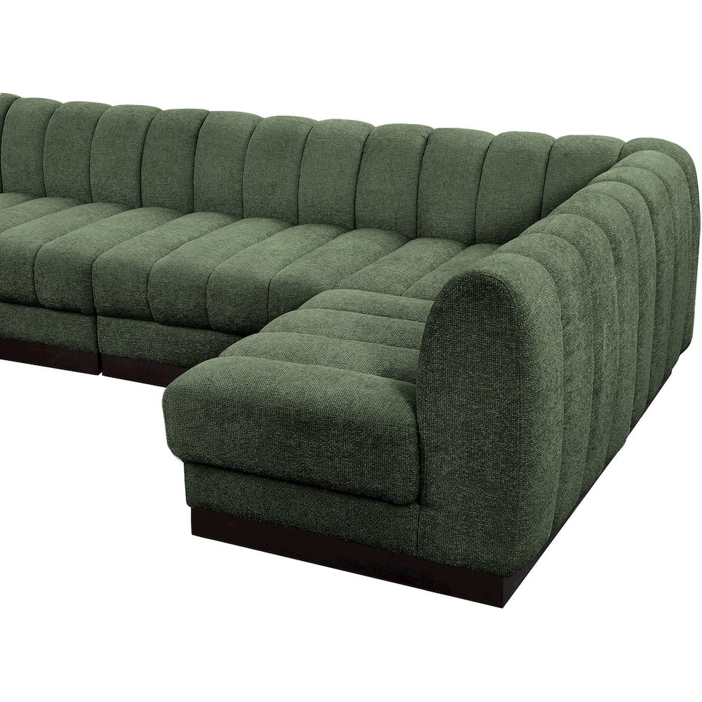 Quinn Green Chenille Fabric Modular Sectional