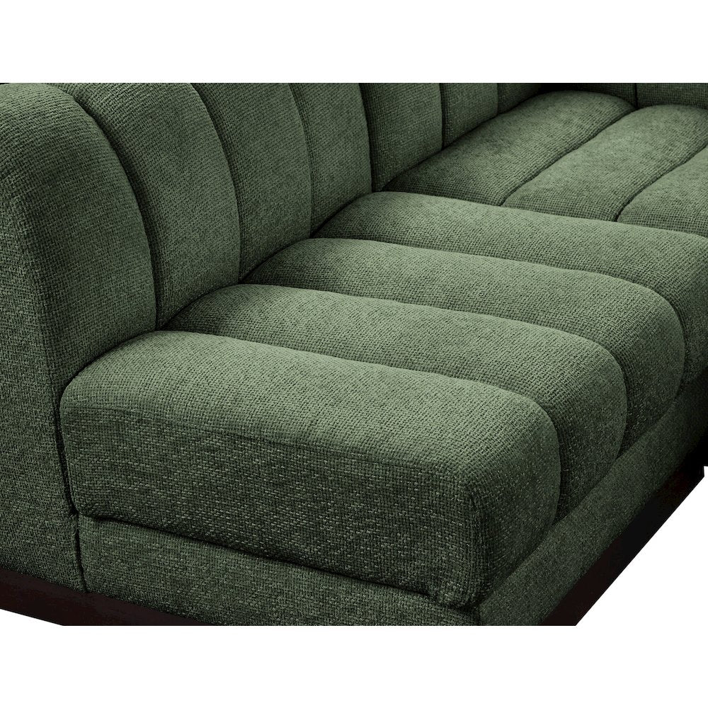 Quinn Green Chenille Fabric Modular Sectional