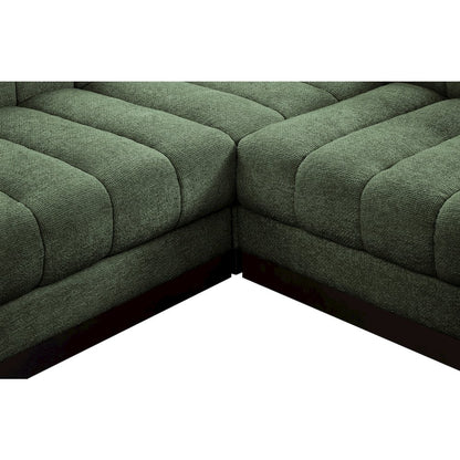 Quinn Green Chenille Fabric Modular Sectional