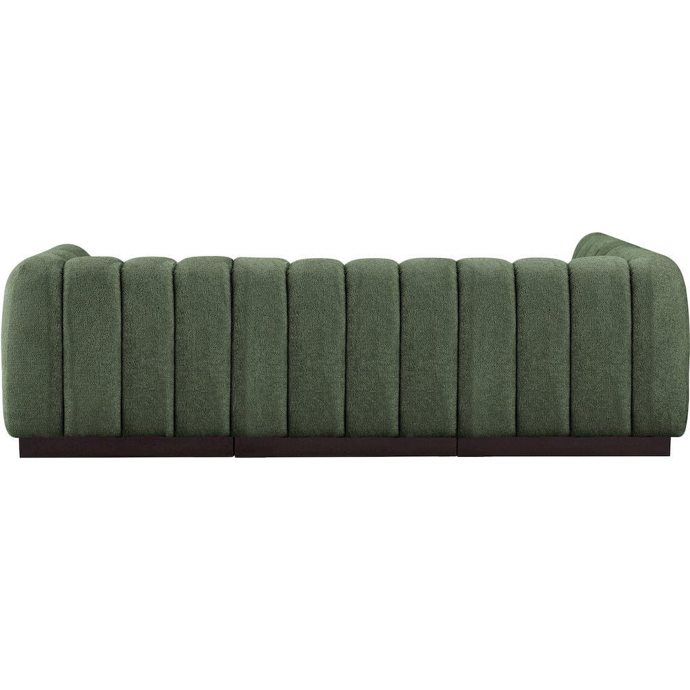 Quinn Green Chenille Fabric Modular Sectional