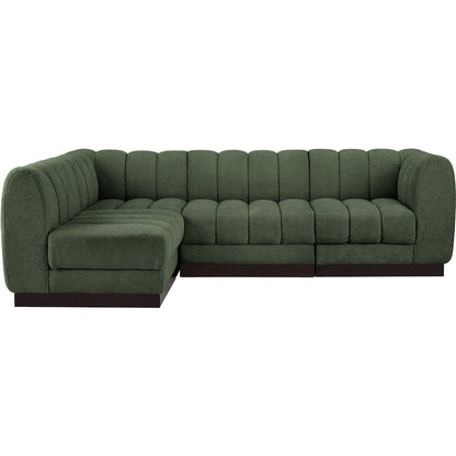Quinn Green Chenille Fabric Modular Sectional