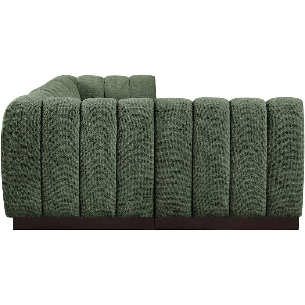 Quinn Green Chenille Fabric Modular Sectional