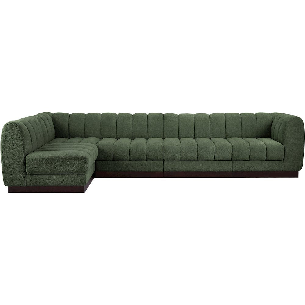 Quinn Green Chenille Fabric Modular Sectional