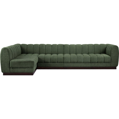 Quinn Green Chenille Fabric Modular Sectional