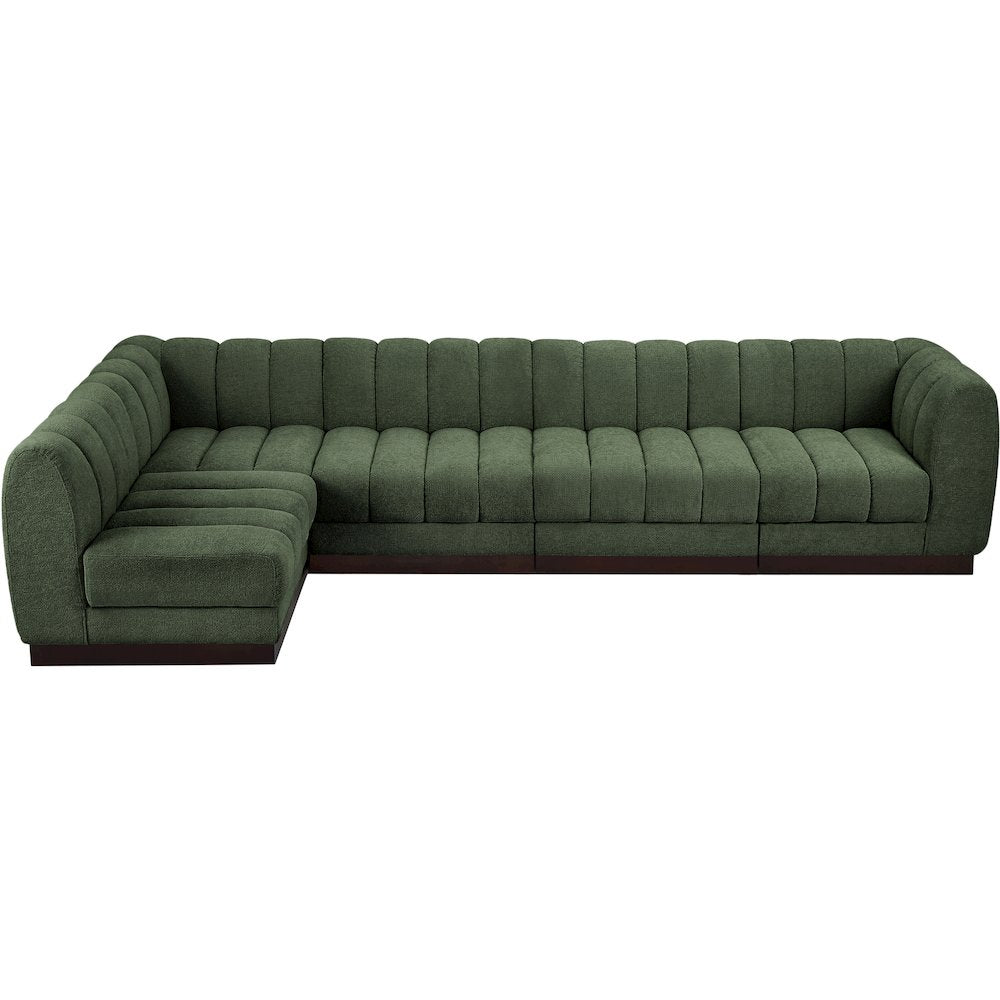 Quinn Green Chenille Fabric Modular Sectional