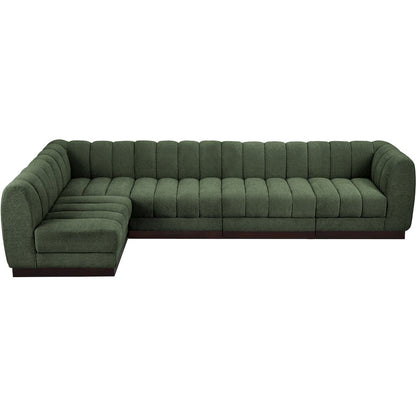 Quinn Green Chenille Fabric Modular Sectional