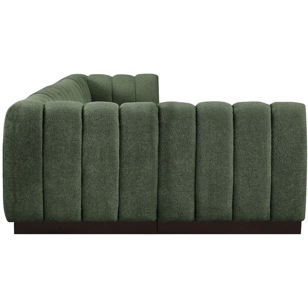 Quinn Green Chenille Fabric Modular Sectional