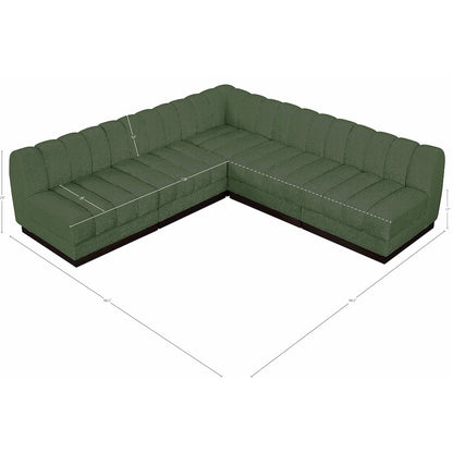 Quinn Green Chenille Fabric Modular Sectional