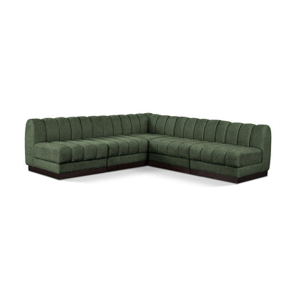Quinn Green Chenille Fabric Modular Sectional