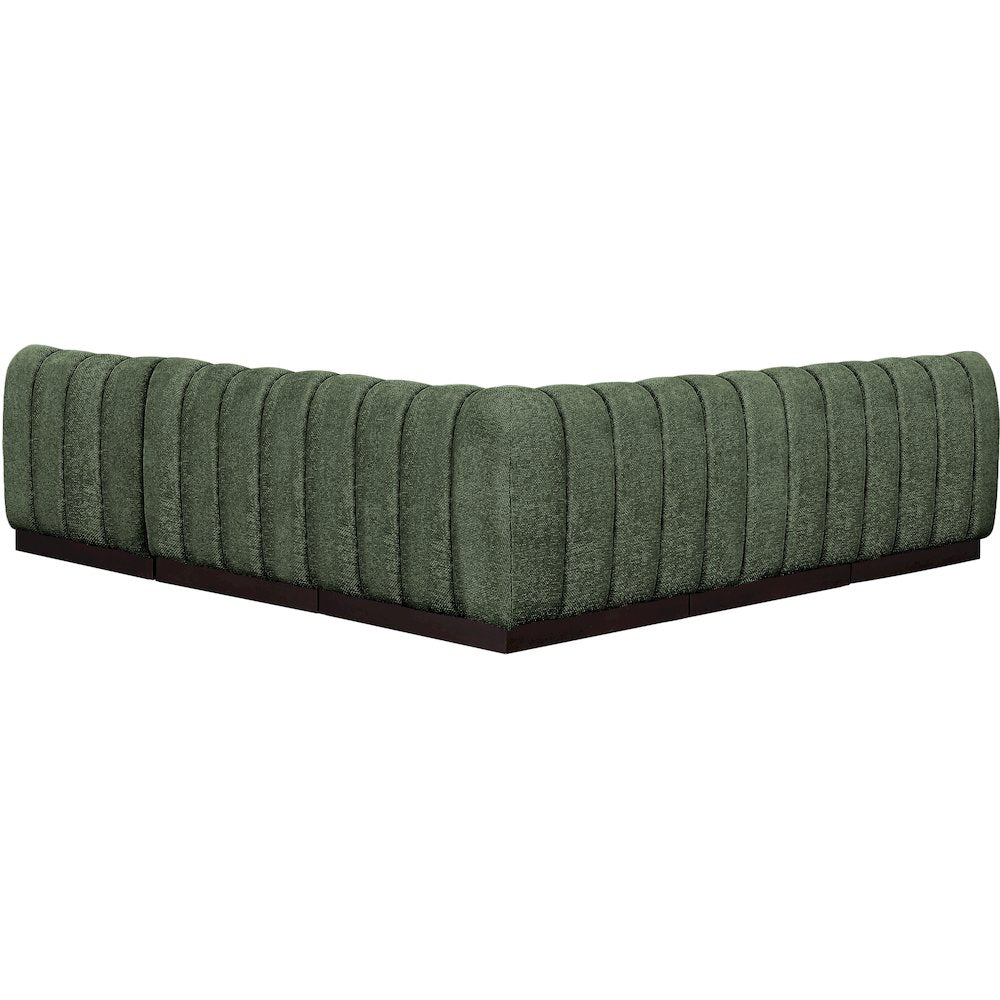 Quinn Green Chenille Fabric Modular Sectional
