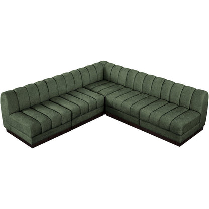 Quinn Green Chenille Fabric Modular Sectional