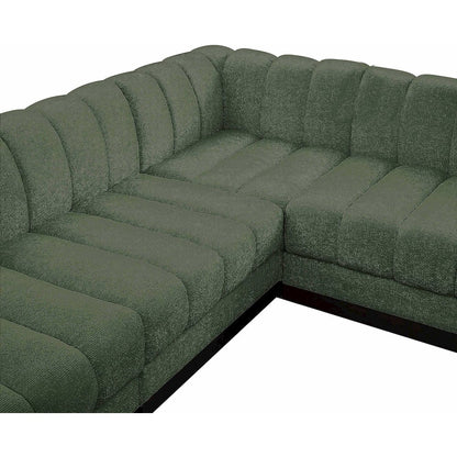 Quinn Green Chenille Fabric Modular Sectional