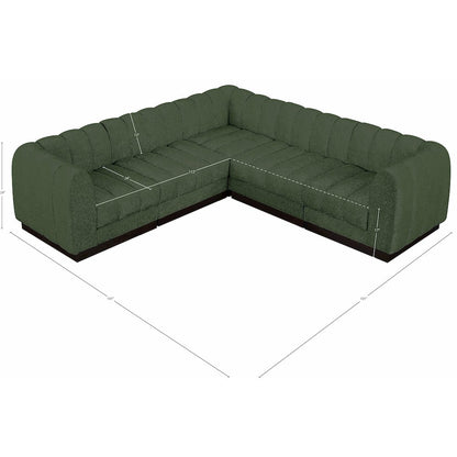 Quinn Green Chenille Fabric Modular Sectional
